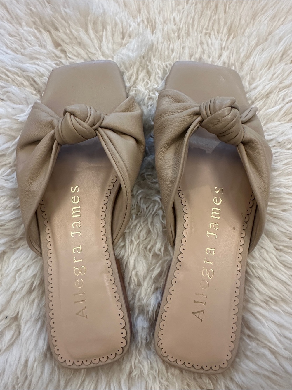 Taupe Knotted Slide Mules